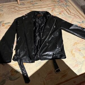 Black Moto Jacket Costume Pleather